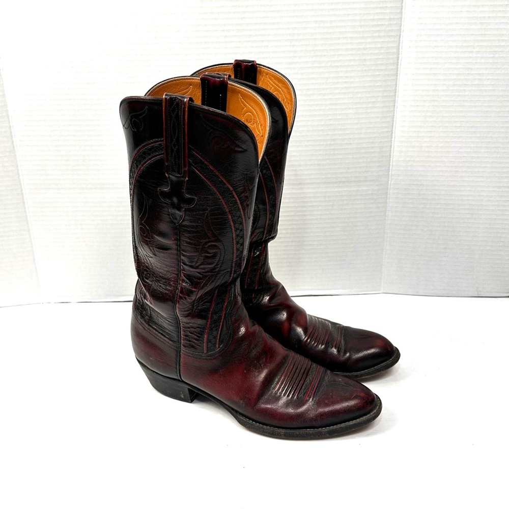 Lucchese Black Cherry‎ Classic Cowboy Boots Sz 9